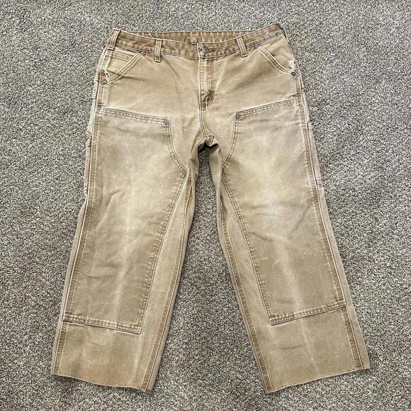 Vintage Carhartt Pants 10 Short Carpenter Double Knee Duck Canvas 33x24 - Picture 1 of 9